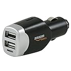 AmazonBasics 4.0 Amp Dual USB Car Charger for Apple and Android Devices - Black