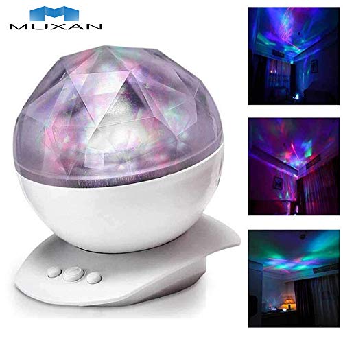 MUXAN Luci notturne per bambini, Proiettore LED Night Lights Built-in Speaker Lampada rilassante per camera da letto