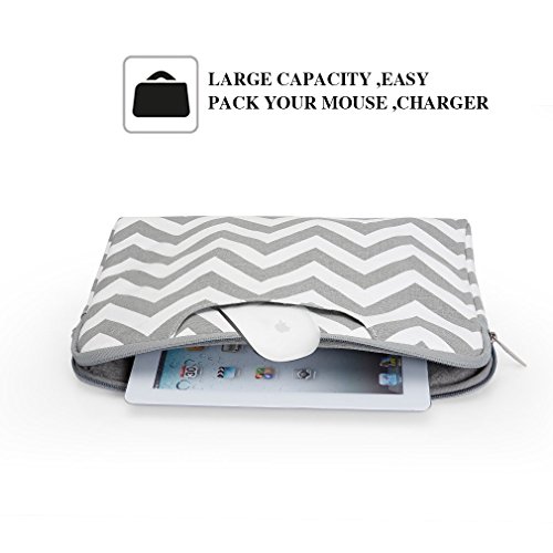 Anten® Primeday Rabatt Leder Laptop Tasche für Laptop / Tablet MacBook / mit Bildschirmdiagonale 11-Zoll(35.00 x23.50 x 2.20) ,aus Segeltuch,Wellen Grau - 5