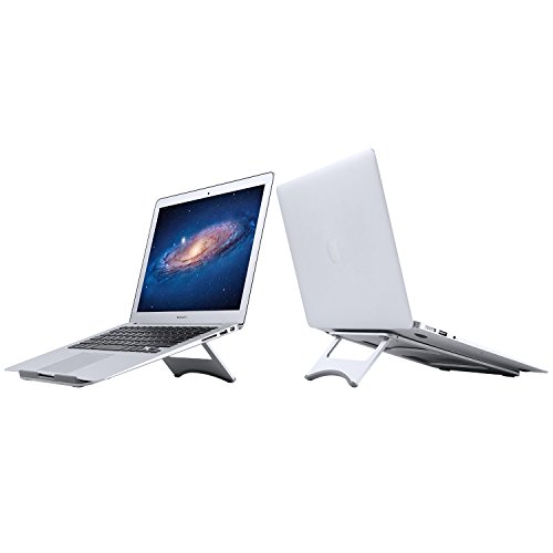 COOSA Aluminum Laptop Ständer Hochwertige Alulegierung Notebookständer Laptopständer Höhe und Winkel verstellbar Portable kühlender Ständer Halter 22.5 X 22.8 X 0.4CM für Tablet, Laptops, Notebook PC, MacBook usw. (Silber) - 7