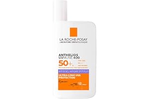La Roche-Posay Anthelios UVMune 400, Fluido Anti-Macchie Pigmentarie SPF50+, Per Tutti i Tipi di Pelle, Protezione dai Raggi UV Dannosi, Arricchito con Melasyl e filtro UV Mexoryl, 50ml