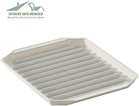 ITOMTE Stain Proof Microwave Bacon Crisper Grill Round Plate 23X21cm