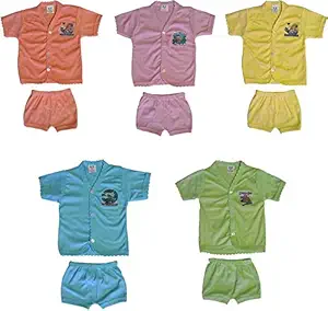 Cool Baby Boys and Girls Dress 5 Set Combo Multi Colors 0-12 Months Babys