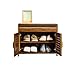 Produktbild Fußbank Schuhablage Bank mit Sitzkissen - Bamboo Ottoman Hallway Bank Staubdicht Schuhe Rack / Shoes Schrank - Holz Change Schuh Hocker Foot Hocker Polster Fußstütze Bank - Organizer Holder - European