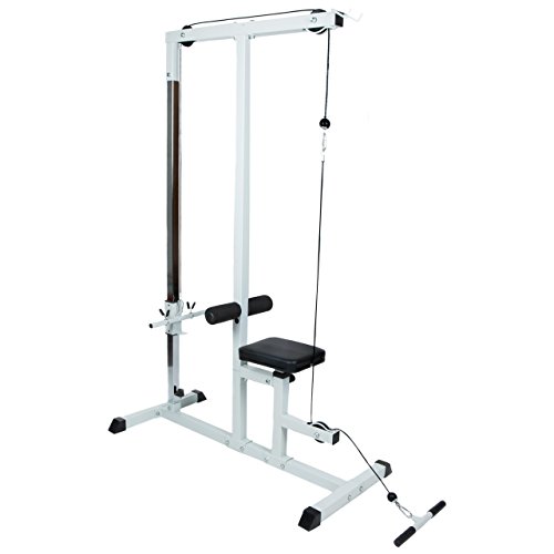 ScSPORTS Latzugturm mit 30 kg Hantelscheiben-Set Kunststoff, Kraftstation 141 x 107 x 193 cm (LxBxH) weiß - 3