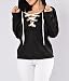Produktbild Hippolo Sweater mit sexy V-Ausschnitt, langen Ärmeln und Kapuze schwarz M