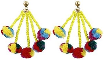 Earrings MJW&amp;EH Women's Drop Hoop Cute Bohemian Statement Jewelry Fashion Ethnic Flannel Toison Alloy Geometric Jewelry Prom Holiday, one size