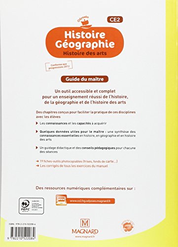 Book's Cover of Histoire géographie, histoire des arts CE2 : Guide du maître