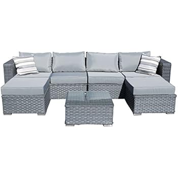 YAKOE Papaver 6-Seater Garden Furniture Patio Conservatory Rattan