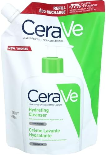 CeraVe Detergente Idratante, Per Pelli da Normali a Secche, Barriera Cutanea Sana, Con Ceramidi Essenziali, Niacinamide e Acido Ialuronico, Confezione Refill, 473 ml