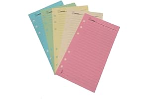 AGENDEPOINT.IT Repuesto de 50 hojas con rayas de colores, 9,5 x 17 cm, para agenda organizadora