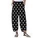 Produktbild SHINEHUA Cargo Hosen Damen Leinen Weite Leg Hosen Lang Chino Polka Dot Sommerhose Yogahose Pumphose Freizeithose Haremhose Aladinhose Pluderhose Baggy Harem Stil Strandhose