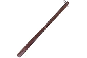 Artibetter Calzador de cuerno largo de madera con forma de cuerno para zapatos y botas de 50cm.