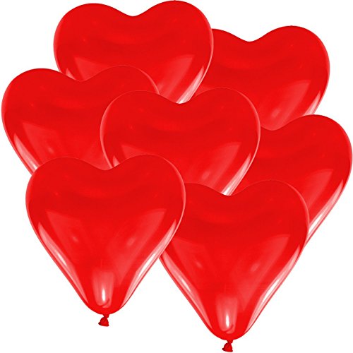 50 Heliumballons - Herzballons Rot Ø 30cm + PORTOFREI mgl + Geschenkkartenset + Helium & Ballongas geeignet. High Quality Premium Ballons vom Luftballonprofi & deutschen Heliumballon Experten. Ideales Geschenk zur Hochzeitsfeier und Ballon Deko zur Hochzeit.