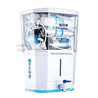 KENT Supreme Extra RO Water Purifier (11113)| RO+UV+UF+ Alkaline+TDS Control+UV in Tank |Wall Mountable| Zero Water Wastage|pH 9.5 Alkaline Water| Patented Mineral RO Tech| 8L Storage | 20 L/hr Output