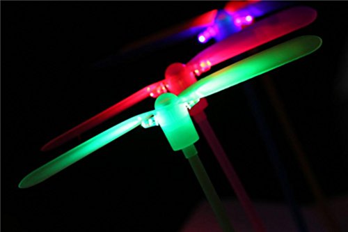 JanlyÂ® Flashing Dragonfly Glow Toy Educational LED Light Up Bamboo-copter Rotor Toy for Outdoor Christmas party Favor Gift