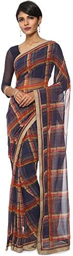 Soch Navy Blue Georgette Printed Sarees