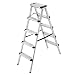 Produktbild Finether Trittleiter Aluminium Klapptritt mit 2 x 5 Stufen Leicht 3.5 kg Rostfrei Leiter begehbar 150 kg Traglast Haushaltsleiter beidseitig mit Anti-Rutsch-Profil