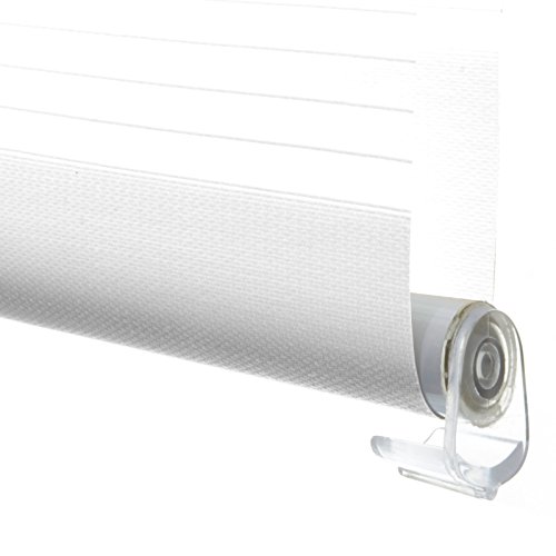Doppelrollo VarioLight | flexibel einstellbar – blickdicht oder transparent | Rollo mit Befestigung ohne Bohren | Größe wählbar (120 cm Breite x 150 cm Länge) | Weiss - 5