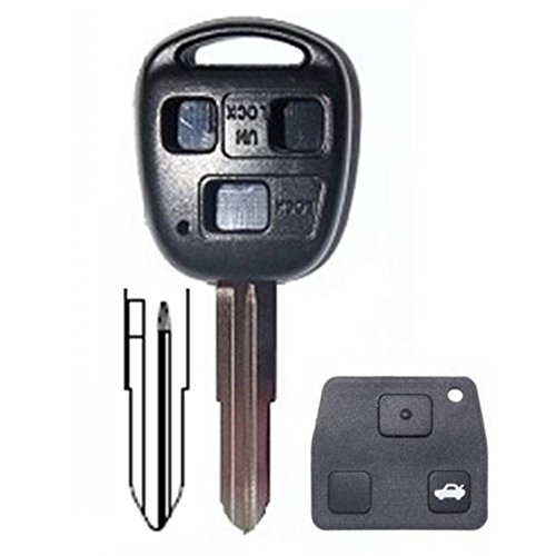 Carcasa de llave genérica compatible para Toyota / Land Cruiser 3 botones 3 botones Avensis Auris Aygo Celica Corolla Land Cruiser RAV4 Verso Yaris NAWO