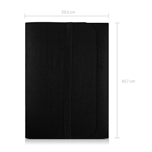 kwmobile Laptoptasche Filz Sleeve für 15″ 15,6″ Laptop / Ultrabook – Notebook Tasche Schutzhülle Laptop Case Hülle in Schwarz mit Innentaschen Innenmaße: ca. 41,5 x 31 cm - 2