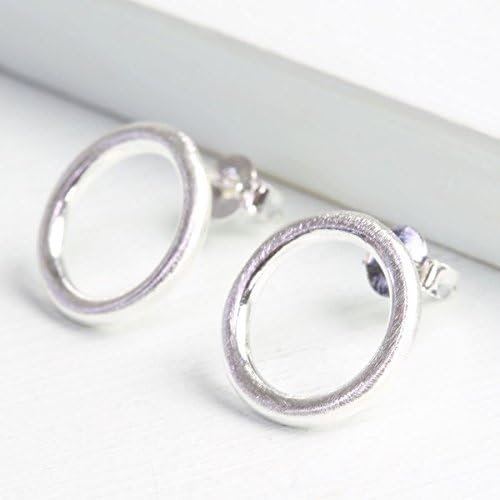 Small Silver Ring Stud Earrings
