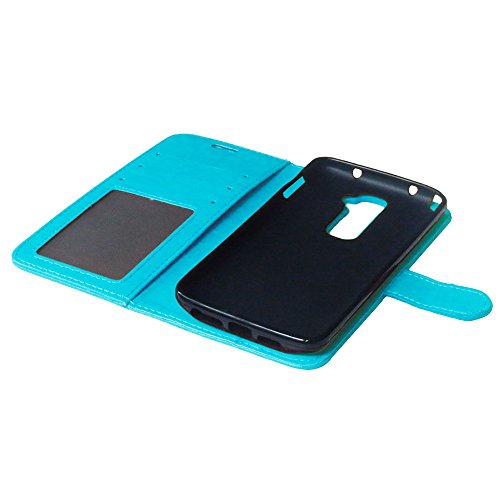 Nancen LG G2 / D802 (5,2 Zoll) Lederhülle Neu Style Acht Farbe Weich PU Flip Case Ledertasche / Schutz Etui, Einfach Vintage Kollektion Karten Slot Foto Wallet Hülle Handy Tasche Zubehör - 3