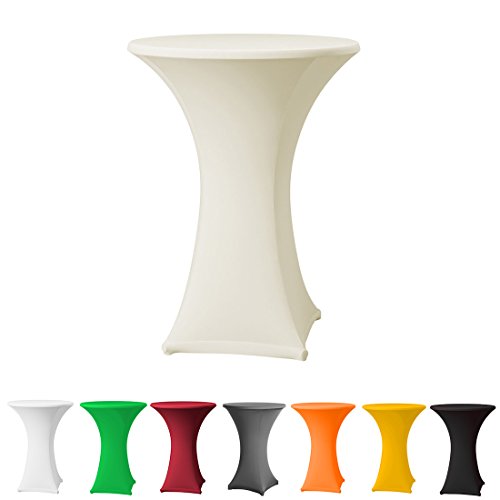 Stehtischhusse Stretch in Farbe creme und Durchmesser 80-85 für Bistrotisch/Stehtisch