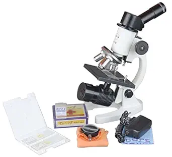 Radical 40-1000x Compound Student Microscope w Cordless LED. 50 Blank & 2 Prep Slides!