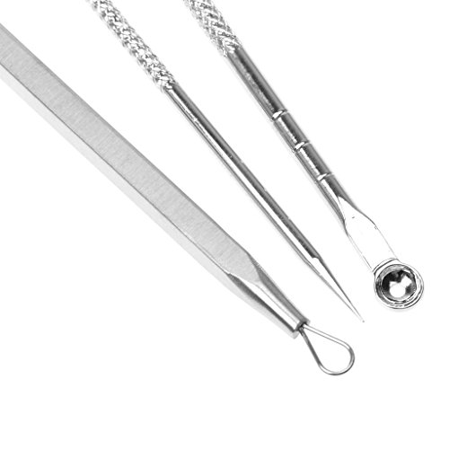 3pcs Hochwertig und Professionell Mitesser Entferner Set aus Edelstahl - 4