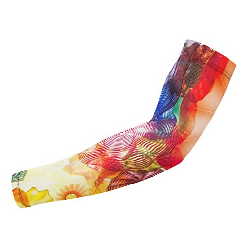 Aidia Colorful Art - Mangas para Brazo de Techo, Transpirable, elásticas, 98% de protección Solar, Mangas de compresión para Evitar Lesiones de Baloncesto para Exteriores