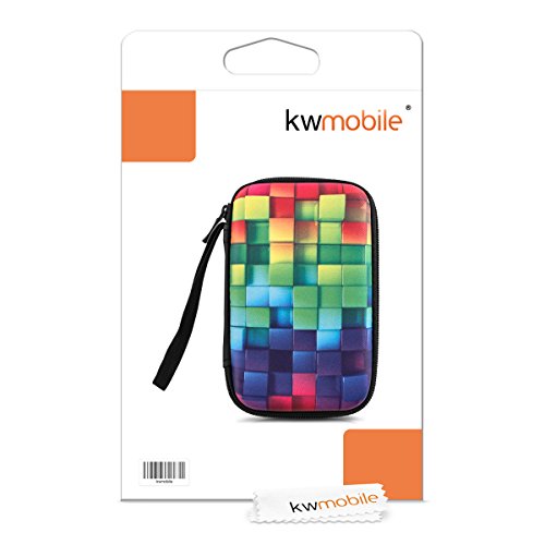 kwmobile Hardcase Tasche Hülle für externe Festplatten (2,5″) mit Regenbogen Würfel Design – Schutzhülle in Mehrfarbig Grün Blau - 7