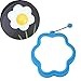 Produktbild 4pcs Omelet Maker, Zolimx Frühstück Silikon Blume geformt Ei Form Ringe Kochen Schablonen Pfannkuchen Form (Blau)