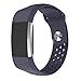 Produktbild BESPORTBLE Ersatz-Band-Band-weiches Silikon-Uhrenarmband-Bügel für Fitbit Gebühr 2 Band-Herzfrequenz-intelligentes Armband-Größe L (dunkelblau)