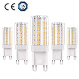 √ ANLEITUNG: Packung mit 5 PCS G9 LED-Lampen, 450LM 3000K Warmweiß, nicht Dimmbar, 360 Grad Abstrahlwinkel.