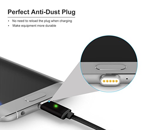 Lively Life Magnetic Type C Chargeur C  ble Sync Cordon de Charge avec 2 connecteurs pour Samsung  Huawei  Nouveau Macbook  HTC  Sony et Plus USB C p  riph  riques 3 3ft   1m  Noir 