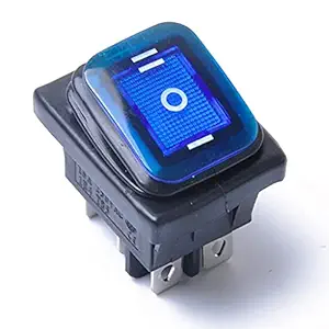 6 Pin On-Off-On Car Boat Lighted Rocker Toggle Switch Waterproof Blue