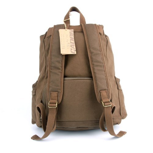 Agemore® Canvas Dslr SLR Kamera Umhängetasche Rucksäcke Tasche mit wasserdichter Abdeckung für Sony Canon Nikon Olympus (Kaffee) - 3