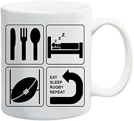 Eat Sleep Repeat Rugby Repeat Mug Gift Present Sport