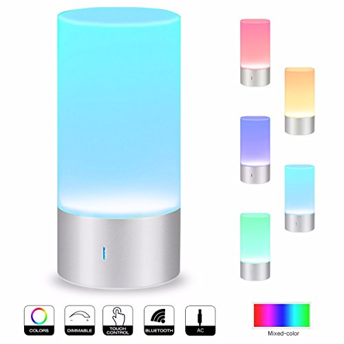 Preisvergleich Produktbild LED Bluetooth Lautsprecher Farbwechsel Lampe, ELEGIANT Multifunktion Bluetooth Lautsprecher Speaker + Atmosphäre Tischlampe Schreibtischlampe Tischdeko dimmbare Touch Nachtlicht Lampe mit Touch-Funktion Stimmungslicht RGB Dimmbar Warmweiß dekoratives Licht, Mood Light, Leselampe, Schlaf-Licht Tischleuchte usw