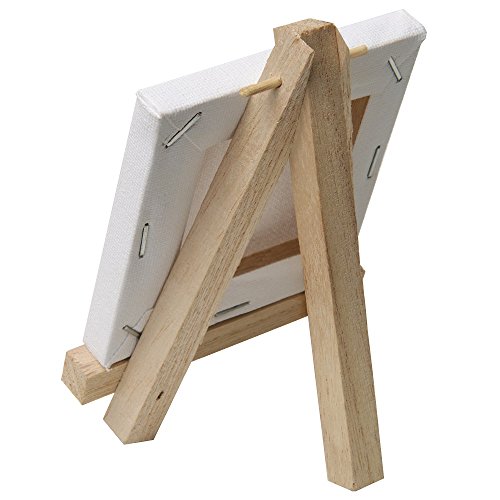10er Set Artina Mini-Staffelei Tischstaffelei Aufsteller 9 x 11cm – mit Keilrahmen 8 x 8 cm - 4