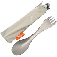 EINWEG TITO Titan-Löffel aus hochfestem und ultraleichtem Titan, "Göffel" für Outdoor-Aktivitäten, Camping und Wandern