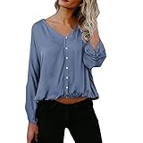iHENGH Vorweihnachtliche Karnevalsaktion Damen Frühling Sommer Top Bluse Bequem Lässig Mode Frauen Bluse Langarm Damen T-Shirt Lose Casual Tops Plus Größe