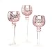 Produktbild knuellermarkt24.de Windlicht, Glaskelch 3er Set, Kerzenhalter pink/Silber Kerzen-Ständer, Weihnachten, Glas-Pokal, Kerzenleuchter, Dekoglas, Bruchglasoptik