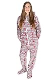 Kajamaz Les Rêve de Noël : Pyjamas Une pièce avec Pieds intégrés pour Adultes, Grenouillères Unisexes pour Adultes et pour Enfants décorées de Motifs de Noël dans Un Style Nordique (L)
