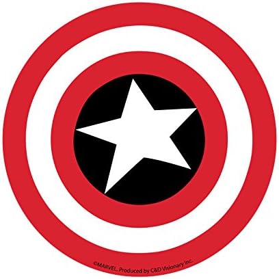 CAPTAIN AMERICA SHIELD Sticker, Licensed Marvel's The Avengers Comic Superhero, 4" x 4" - Long Lasting Sticker DECAL