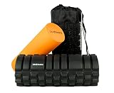 Rodillo Bodhivana de espuma 2 en 1 para músculos; rodillo de ejercicio para masaje de tejidos de densidad profunda para una liberación miofascial efectiva; diseño de rodillo con punto de activación; una guía gratuita de 'cómo hacer' ejercicios con el rodillo de espuma; devolución del dinero 100% garantizada
