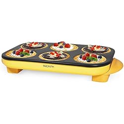 Triomph ETF1613 Crêpière de Table Jaune 1500 W Plaque de 6 Empreintes