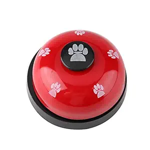 Yutiny Dog Door Bell Pet Training Press Bell Sturdy Durable Iron Pet Bell Interaction Call Bell Dog Toilet Training Bell(Red)
