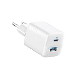 Anker USB C , 323 Ladegerät (33 W), Kompaktes Ladegerät mit 2 Anschlüssen für iPhone 14/14 Plus/14 Pro/14 Pro Max/13/12, Pixe